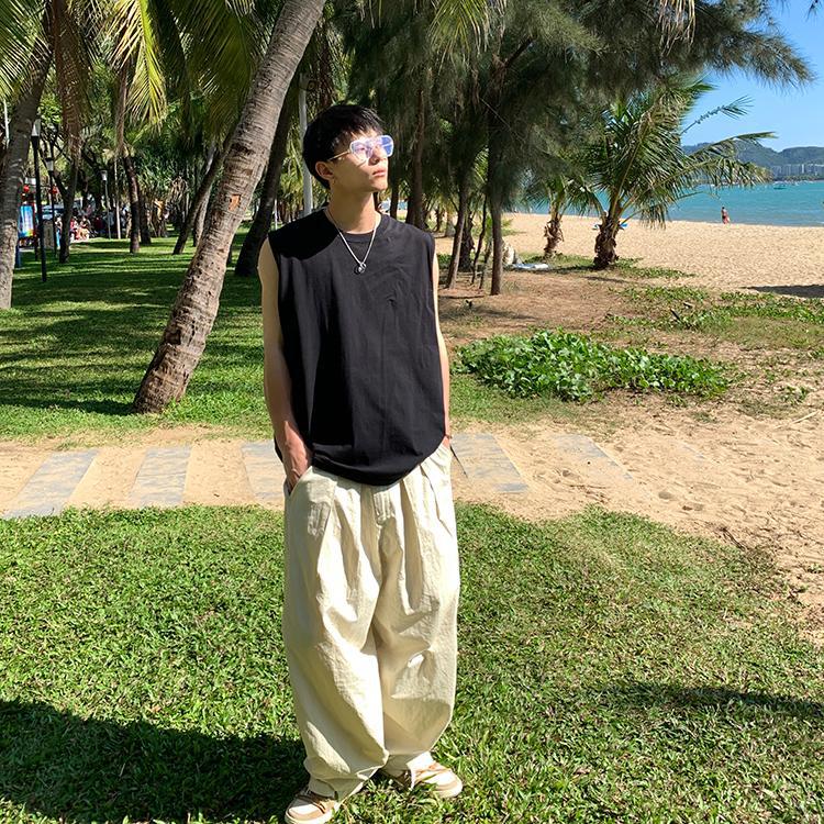 Hot 2025 | Áo Thun Tanktop Mùa Hè Form Rộng Áo Ba Lỗ Quảng Châu Cao Cấp | Không tay | Unisex - Hình ảnh 4